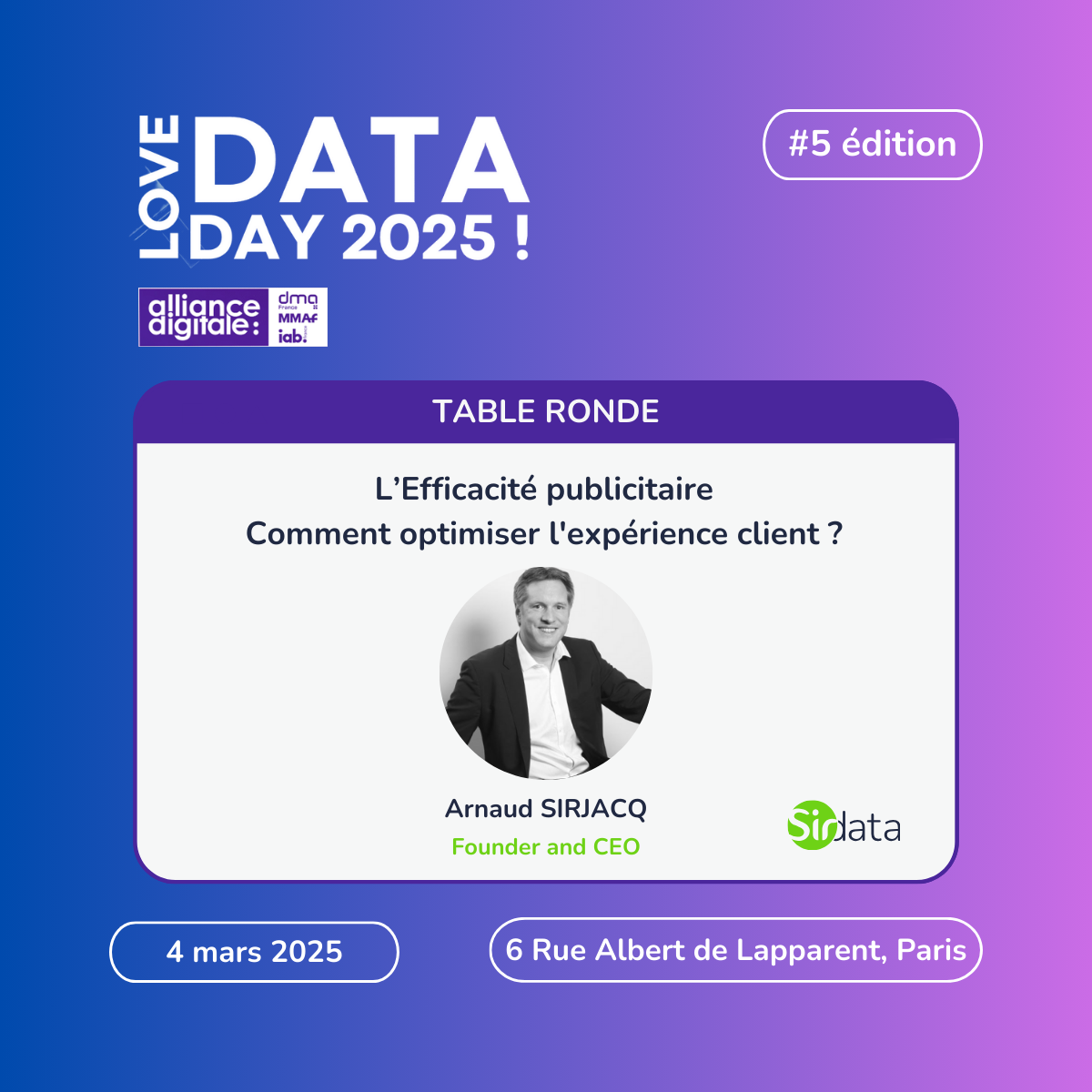 Benoît Oberlé parmi les experts de cette 5ᵉ édition du Love Data Day 2025 !